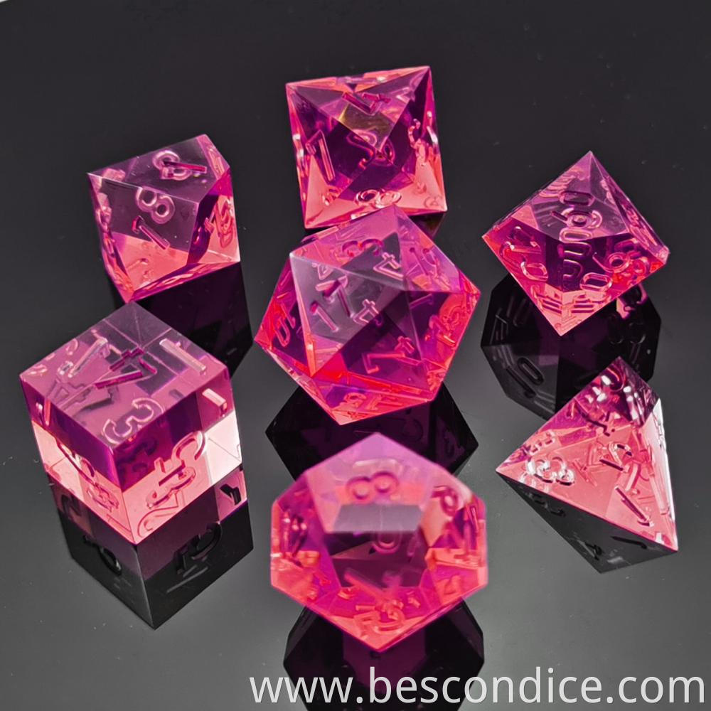 Clear Unpainted Sharp Edge Dnd Dice Set 3